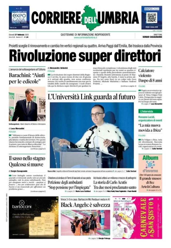 Prima-pagina-corriere umbria-del-2025-02-27